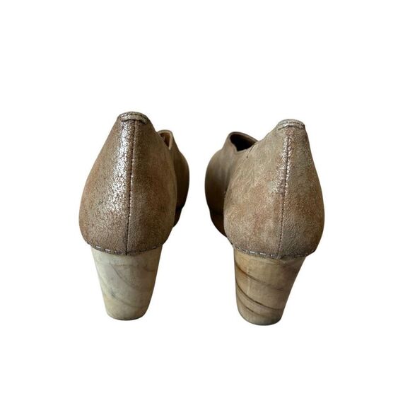 Free People Monroe Clogs size EU 40 US 8.5 Chunky Gold Foiled Tan Patent Leather - Picture 12 of 13